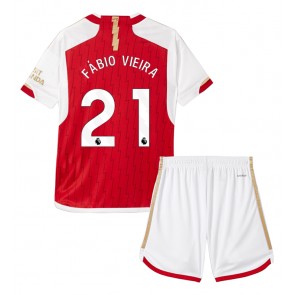 Arsenal Fabio Vieira #21 Hemmaställ Barn 2023-24 Kortärmad (+ Korta byxor)